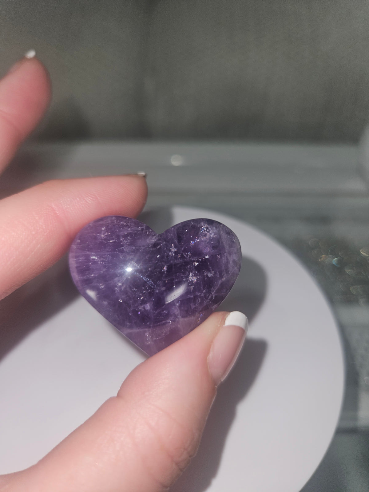 Amethyst Heart Tumbled Stones - Intuitively Chosen