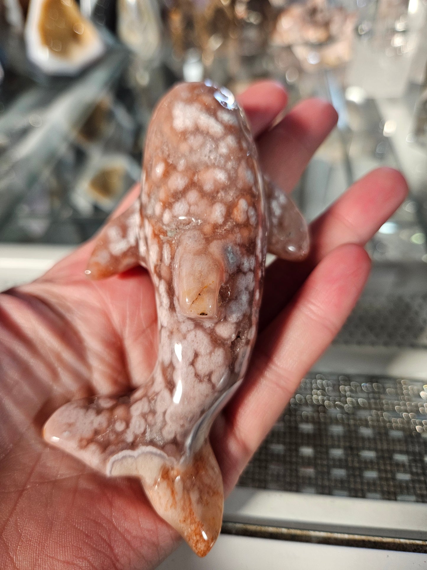 Flower agate dolphin