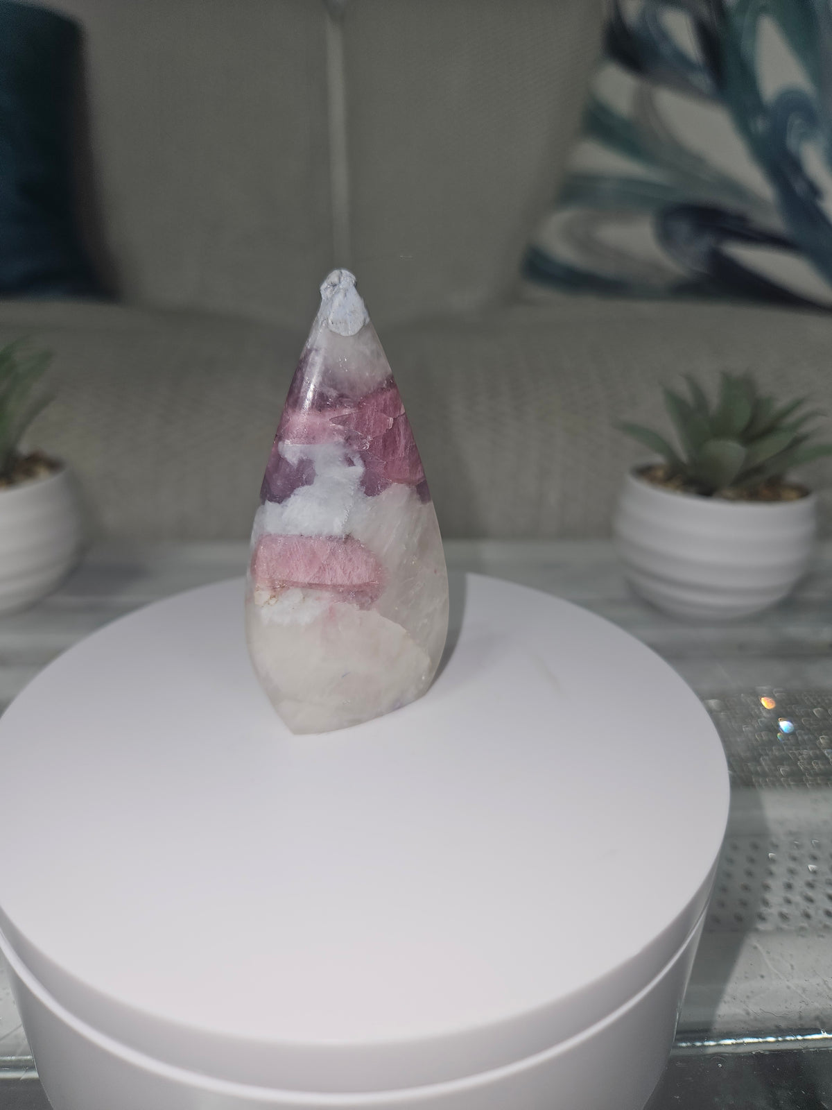 Natural Pink Tourmaline in Lepidolite Flame