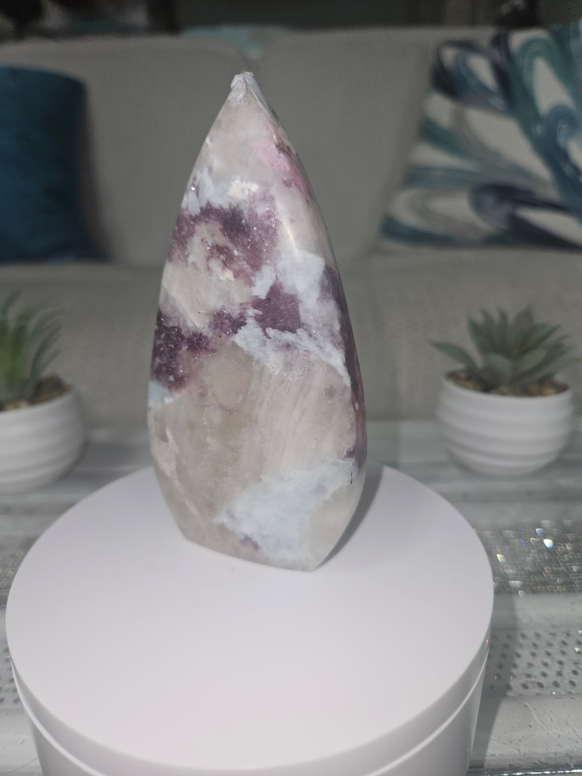 Natural Pink Tourmaline in Lepidolite Flame