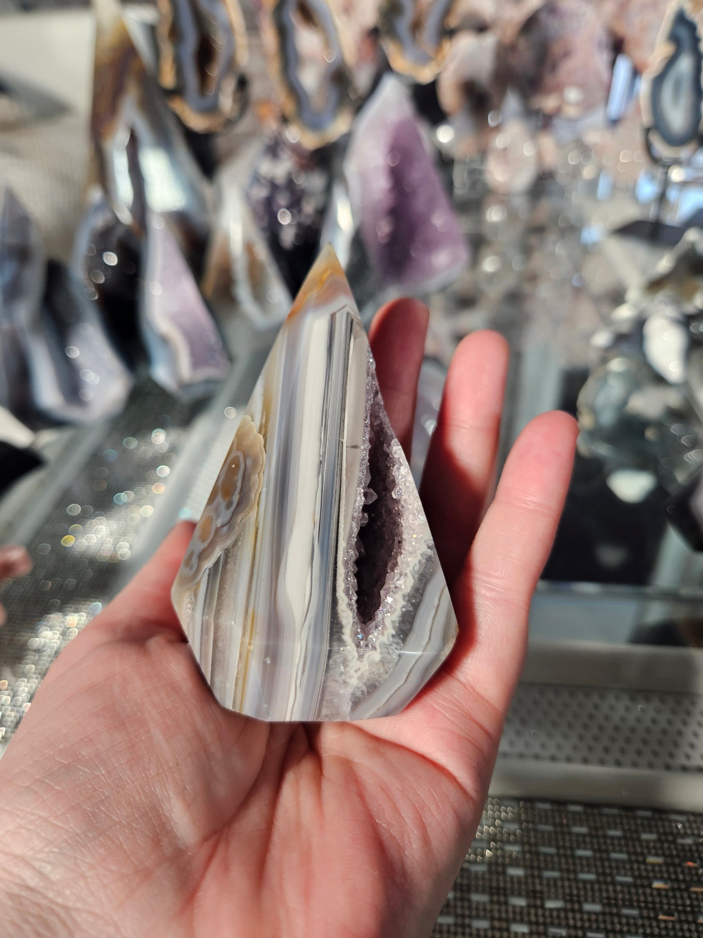 Agate Diamond with druzy