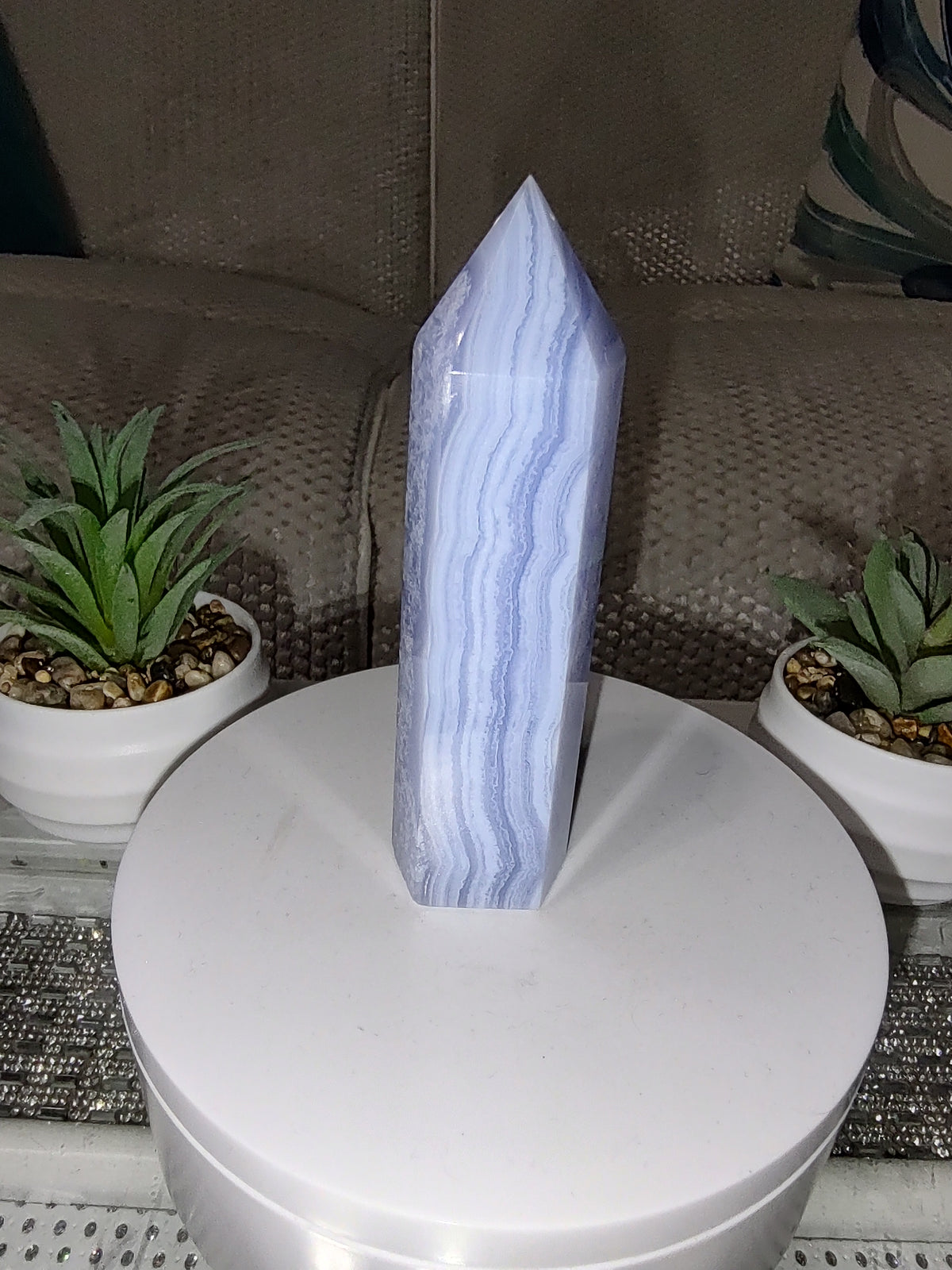 Blue Lace Agate Towers – #167c