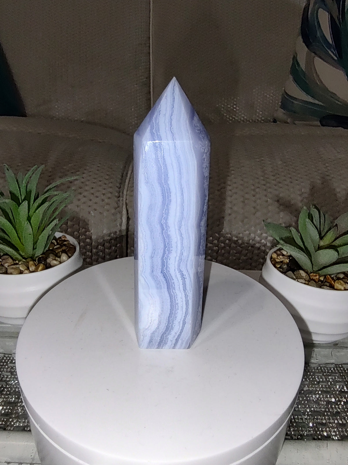 Blue Lace Agate Towers – #167c
