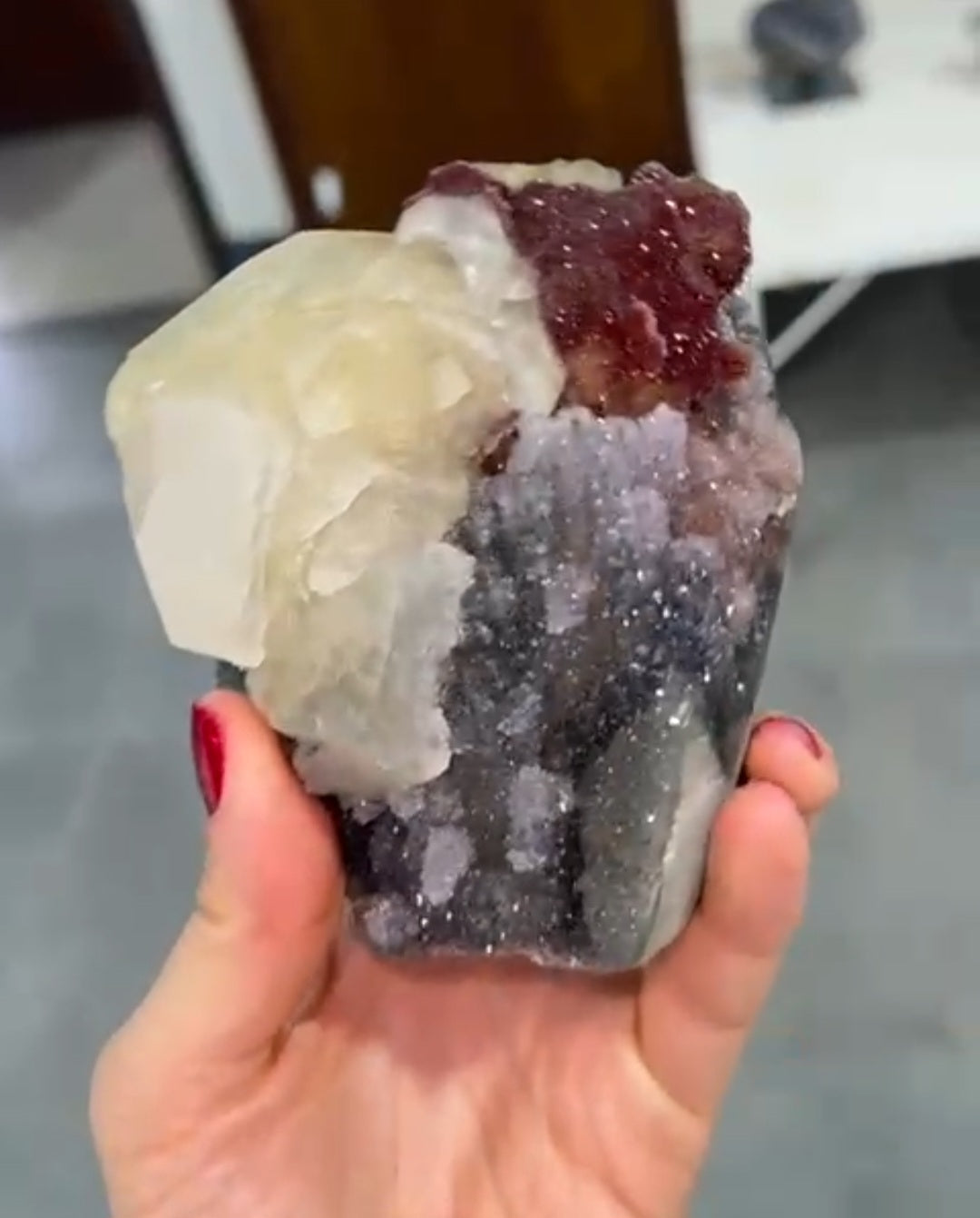 Amethyst & Golden Calcite Fusion Cluster