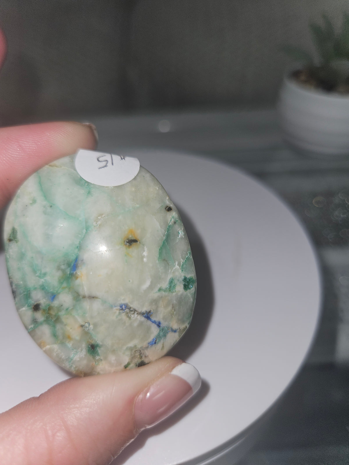 Natural Chrysocolla Palm Stone B