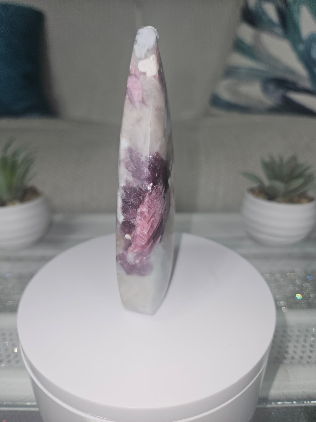 Natural Pink Tourmaline in Lepidolite Flame