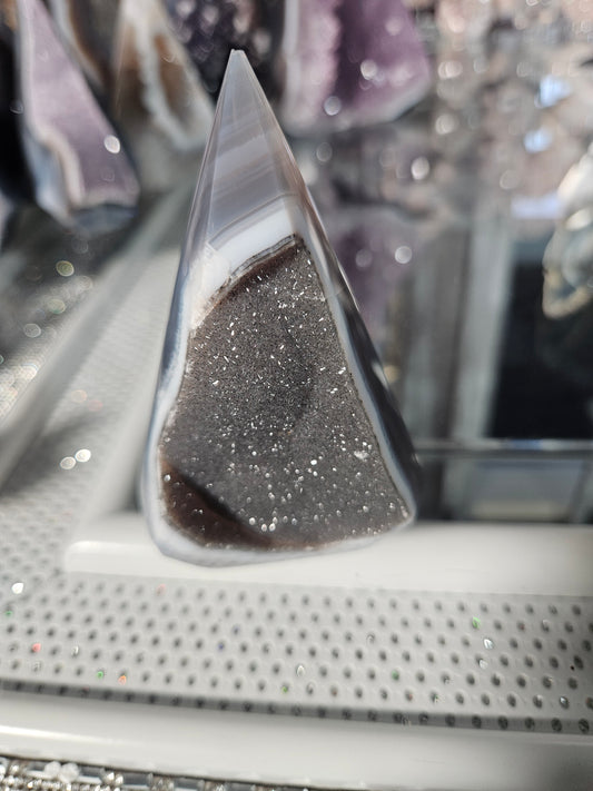 Agate Diamond with druzy