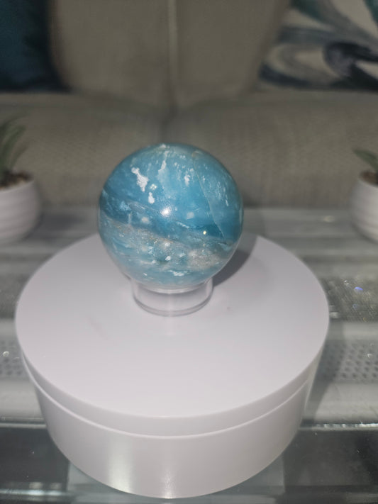 Natural Sky Blue Calcite Sphere
