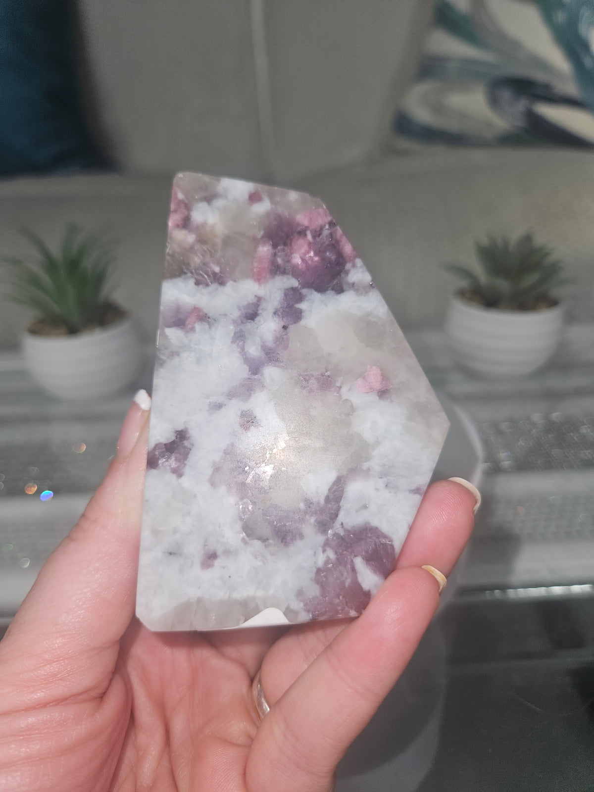 Natural Pink Tourmaline in Lepidolite Freeform