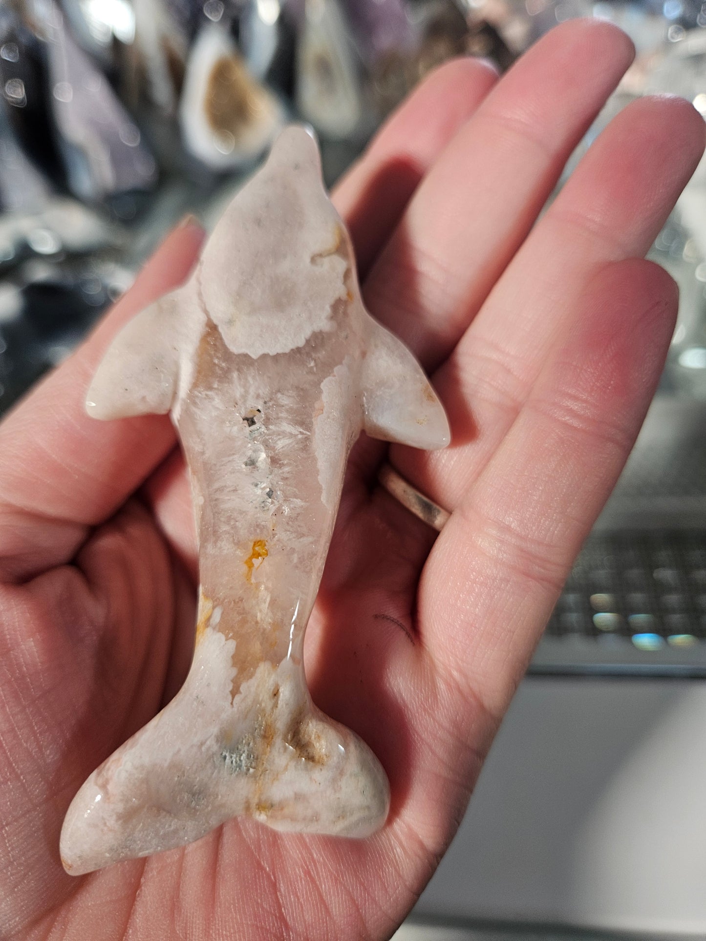 Flower agate dolphin