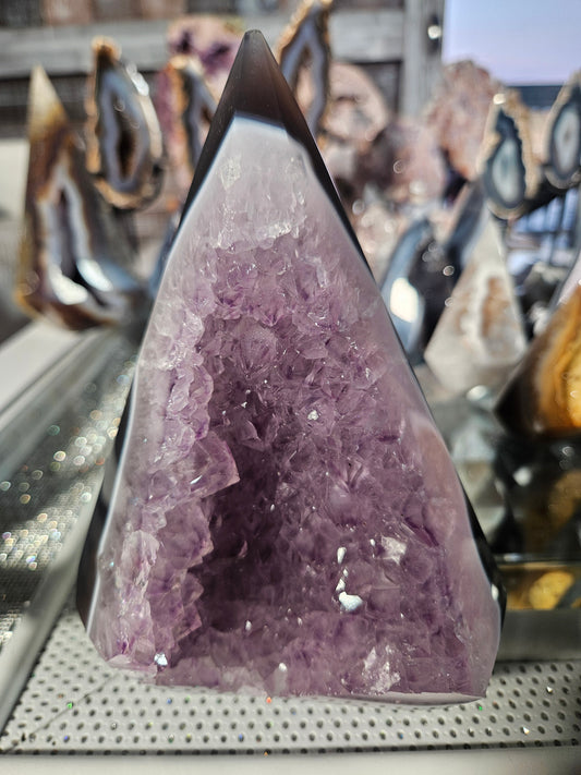 Agate Diamond with amethyst