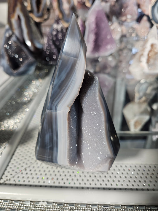 Agate Diamond with druzy