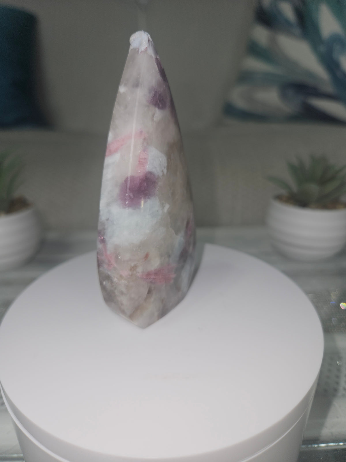 Natural Pink Tourmaline in Lepidolite Flame
