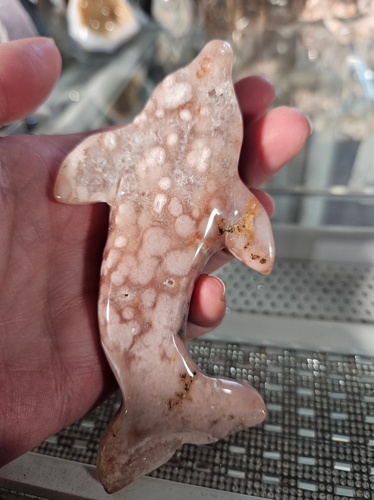 Flower agate dolphin