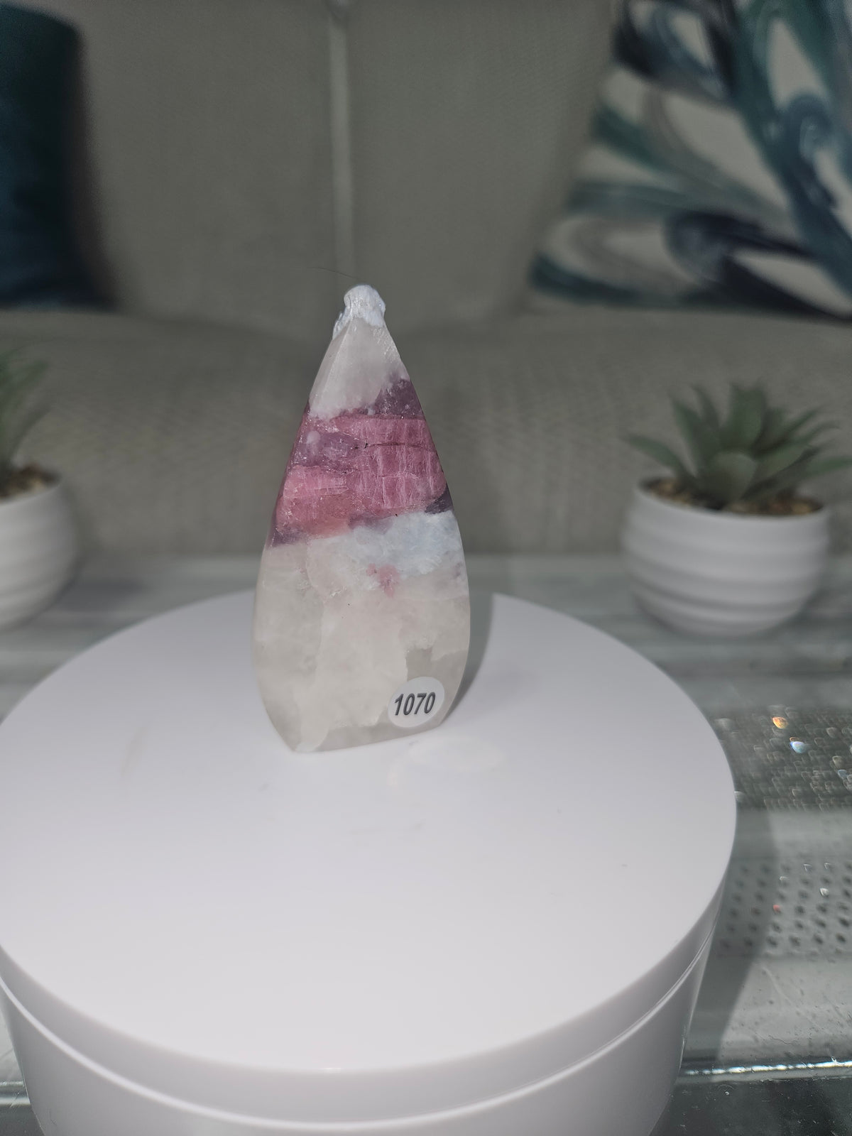 Natural Pink Tourmaline in Lepidolite Flame