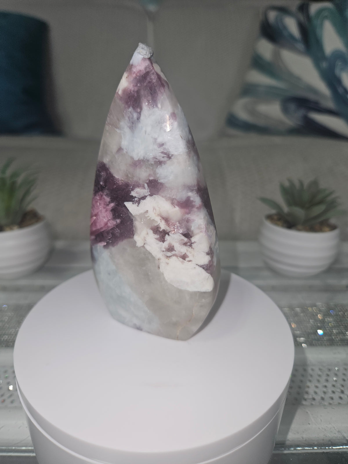 Natural Pink Tourmaline in Lepidolite Flame