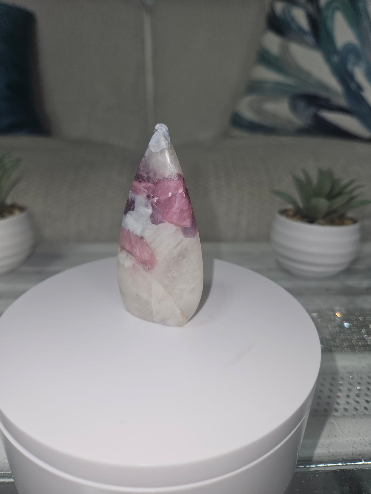 Natural Pink Tourmaline in Lepidolite Flame