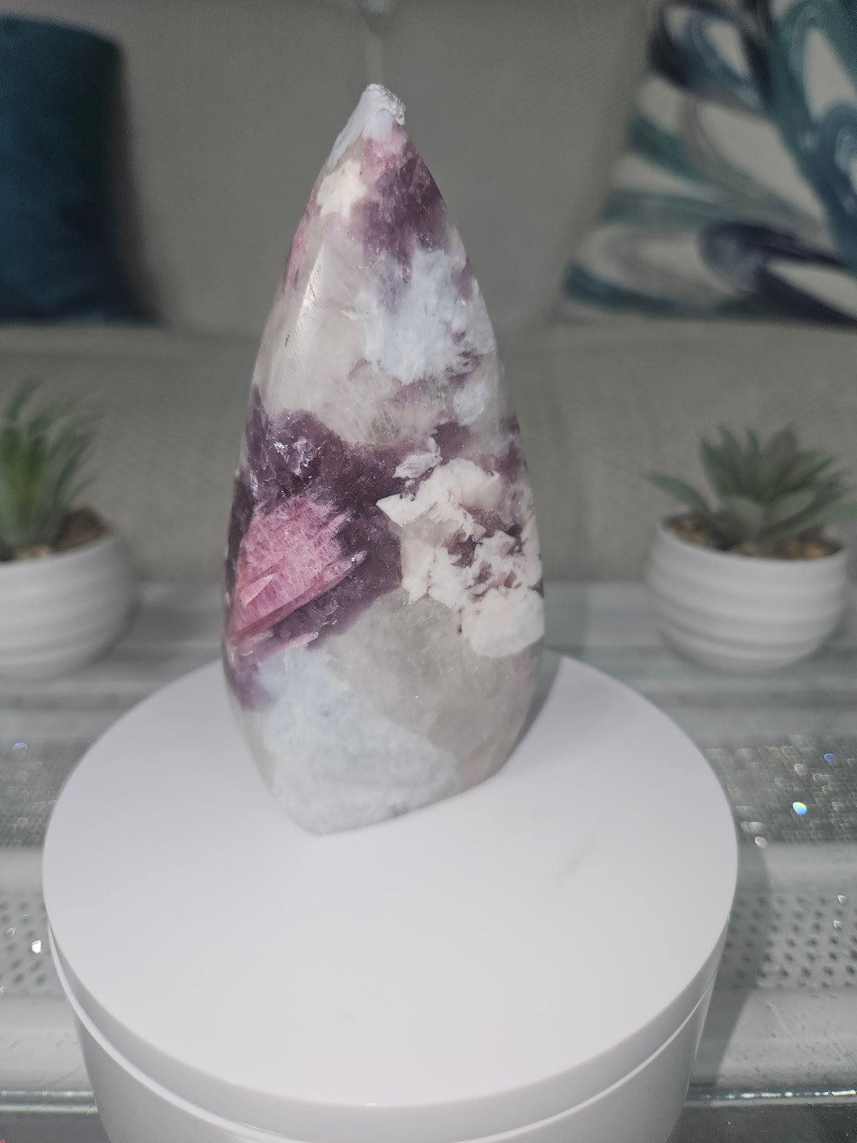 Natural Pink Tourmaline in Lepidolite Flame