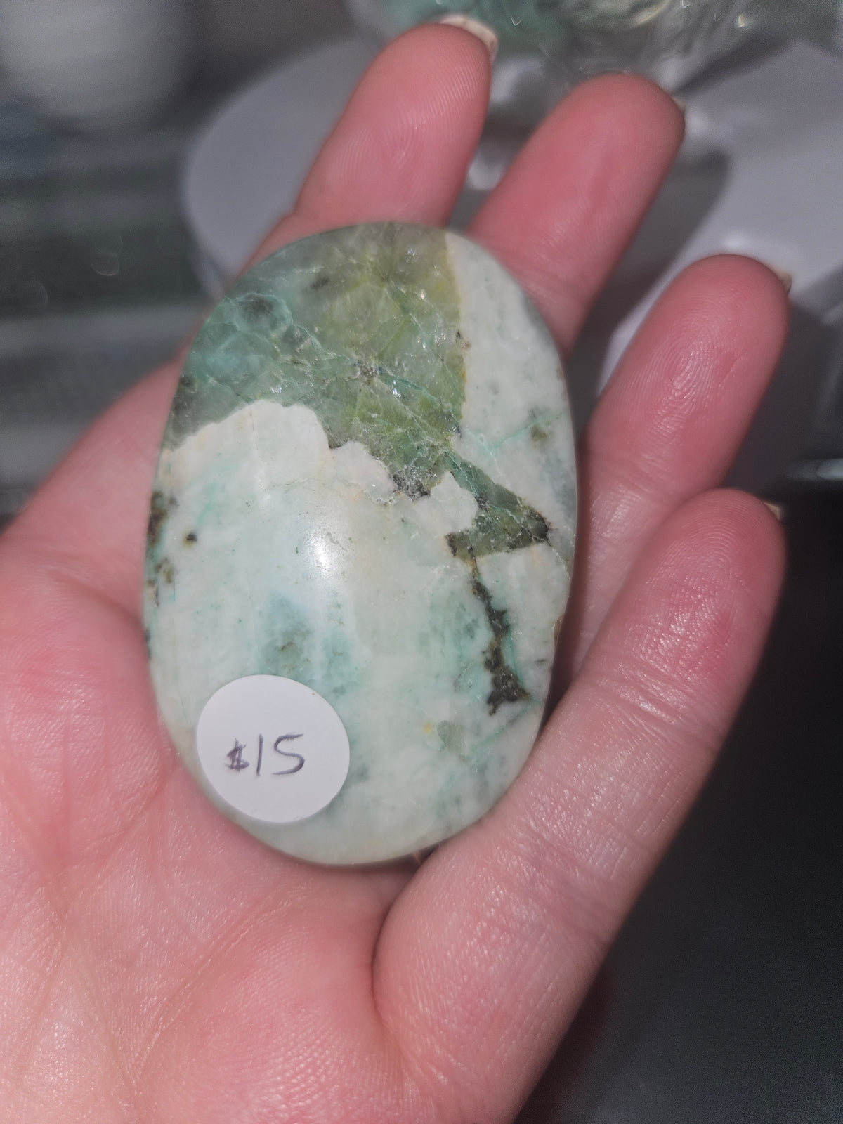 Natural Chrysocolla Palm Stone C