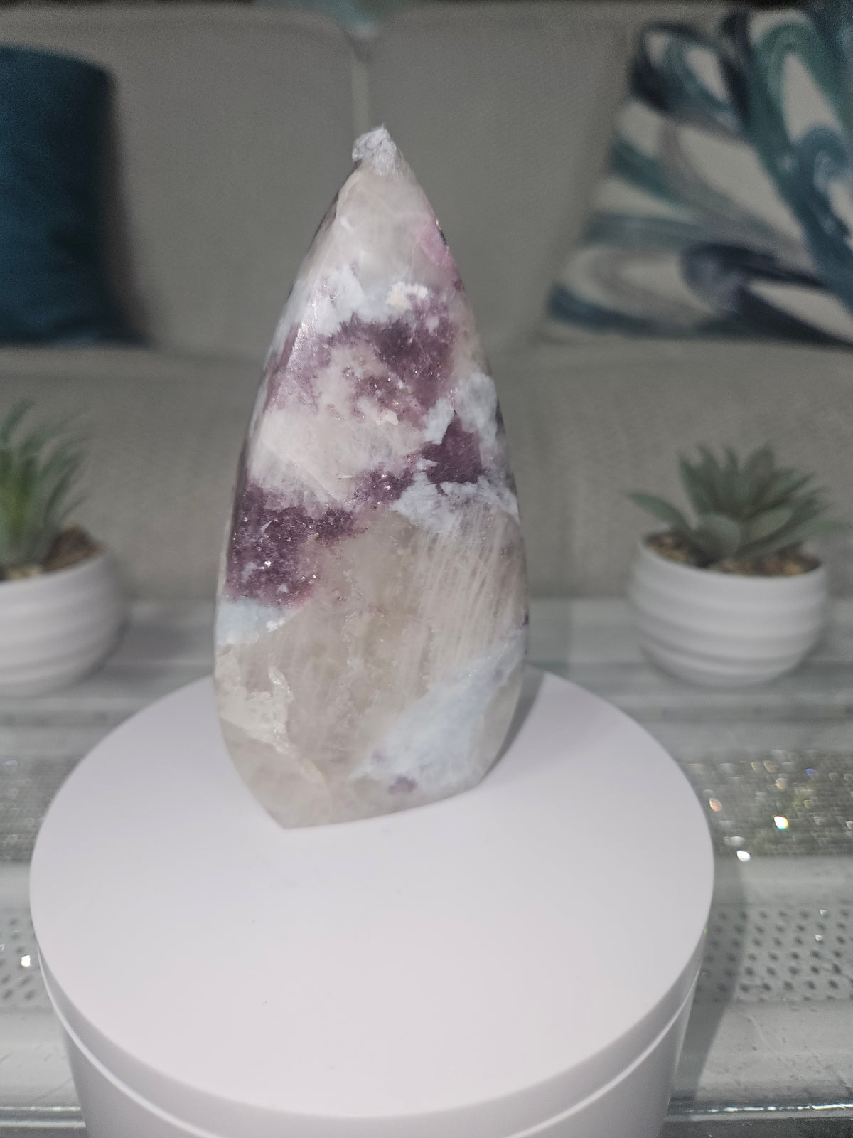 Natural Pink Tourmaline in Lepidolite Flame
