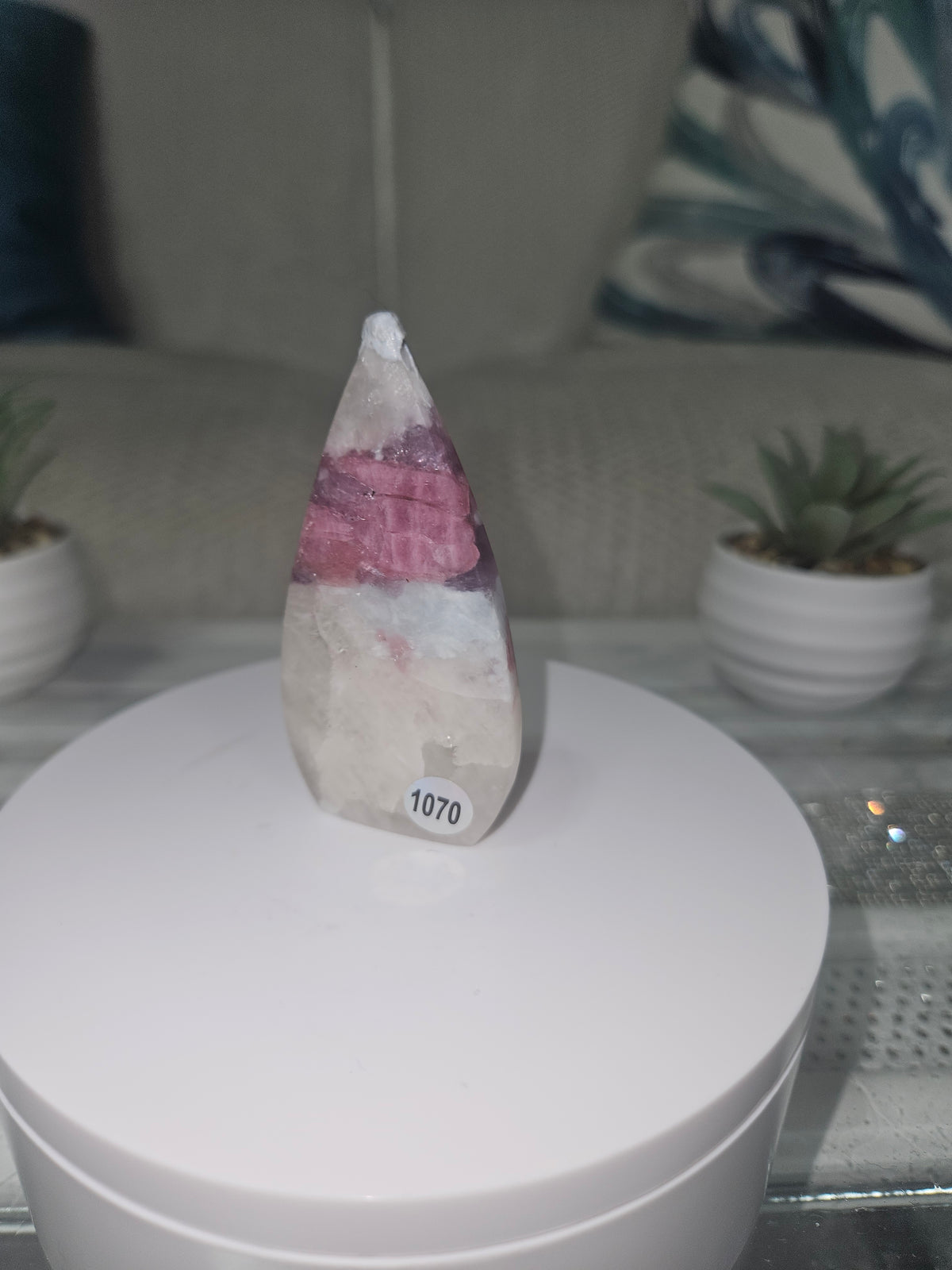 Natural Pink Tourmaline in Lepidolite Flame