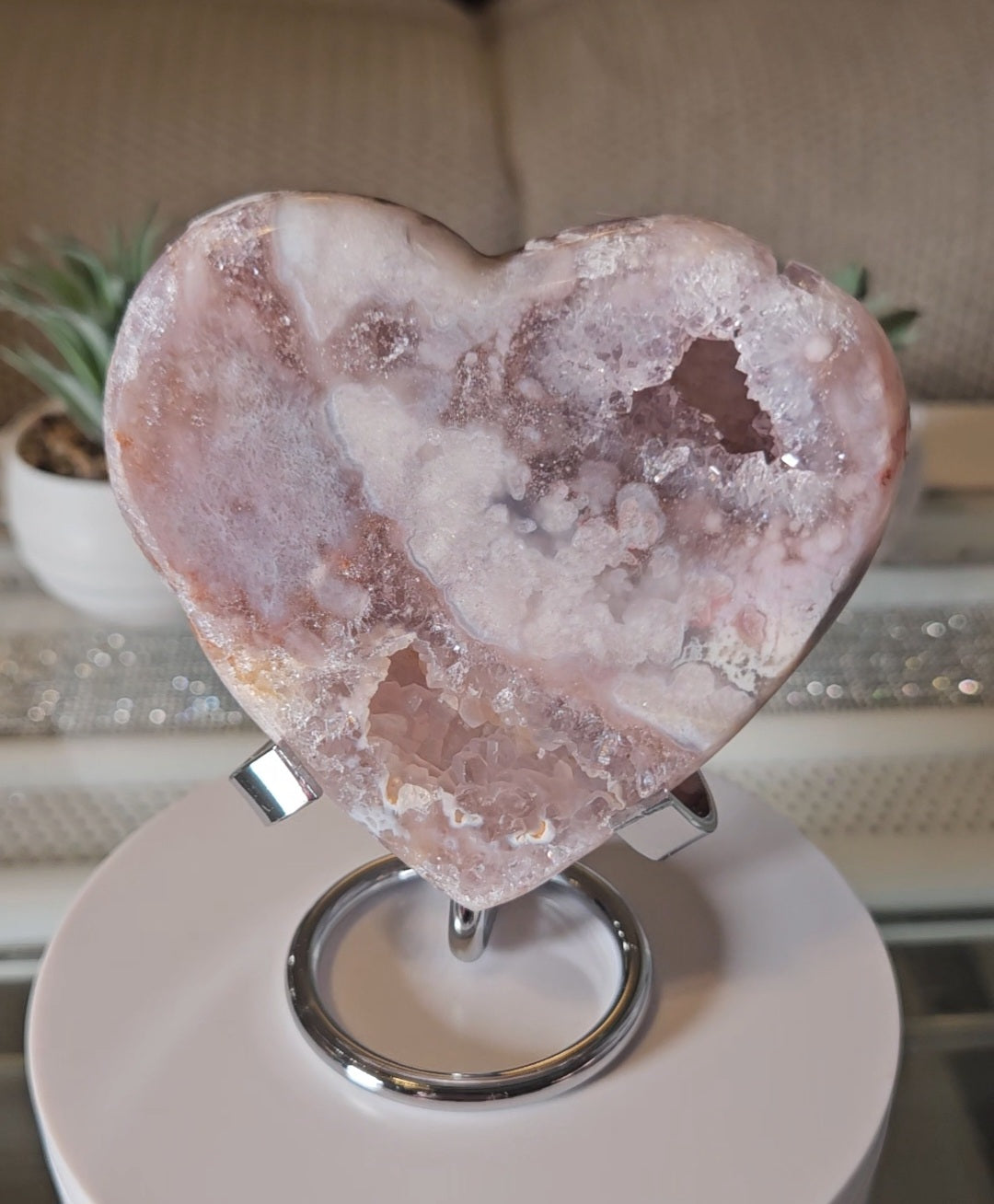 Pink Amethyst Heart 1