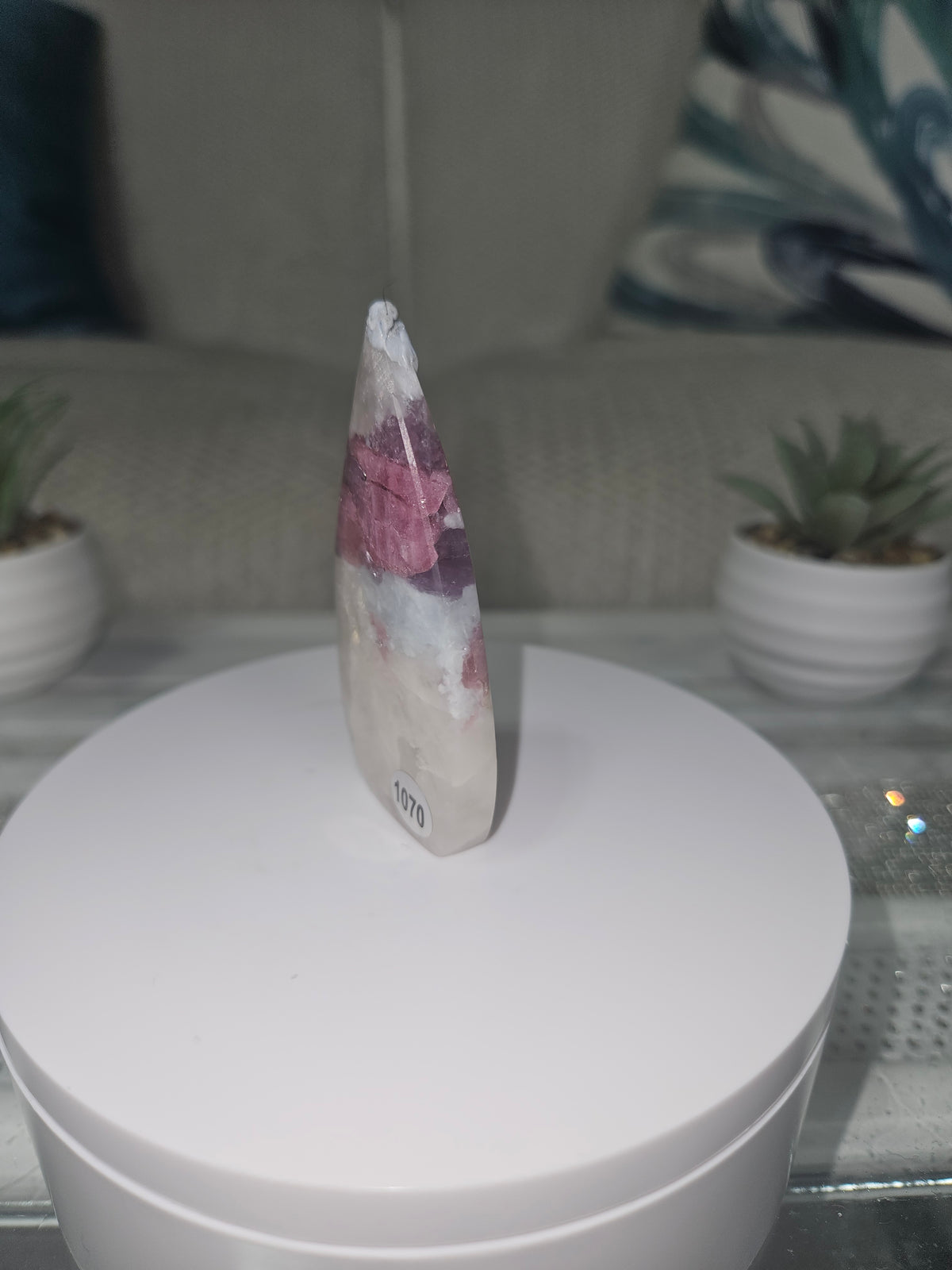 Natural Pink Tourmaline in Lepidolite Flame