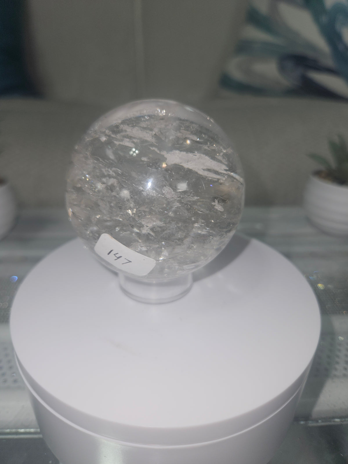 Natural Clear Quartz Sphere | Rainbow Quartz Crystal