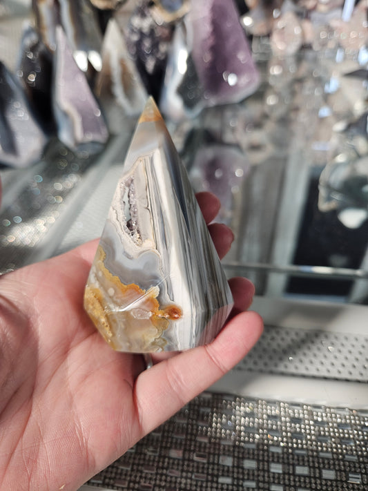 Agate Diamond with druzy