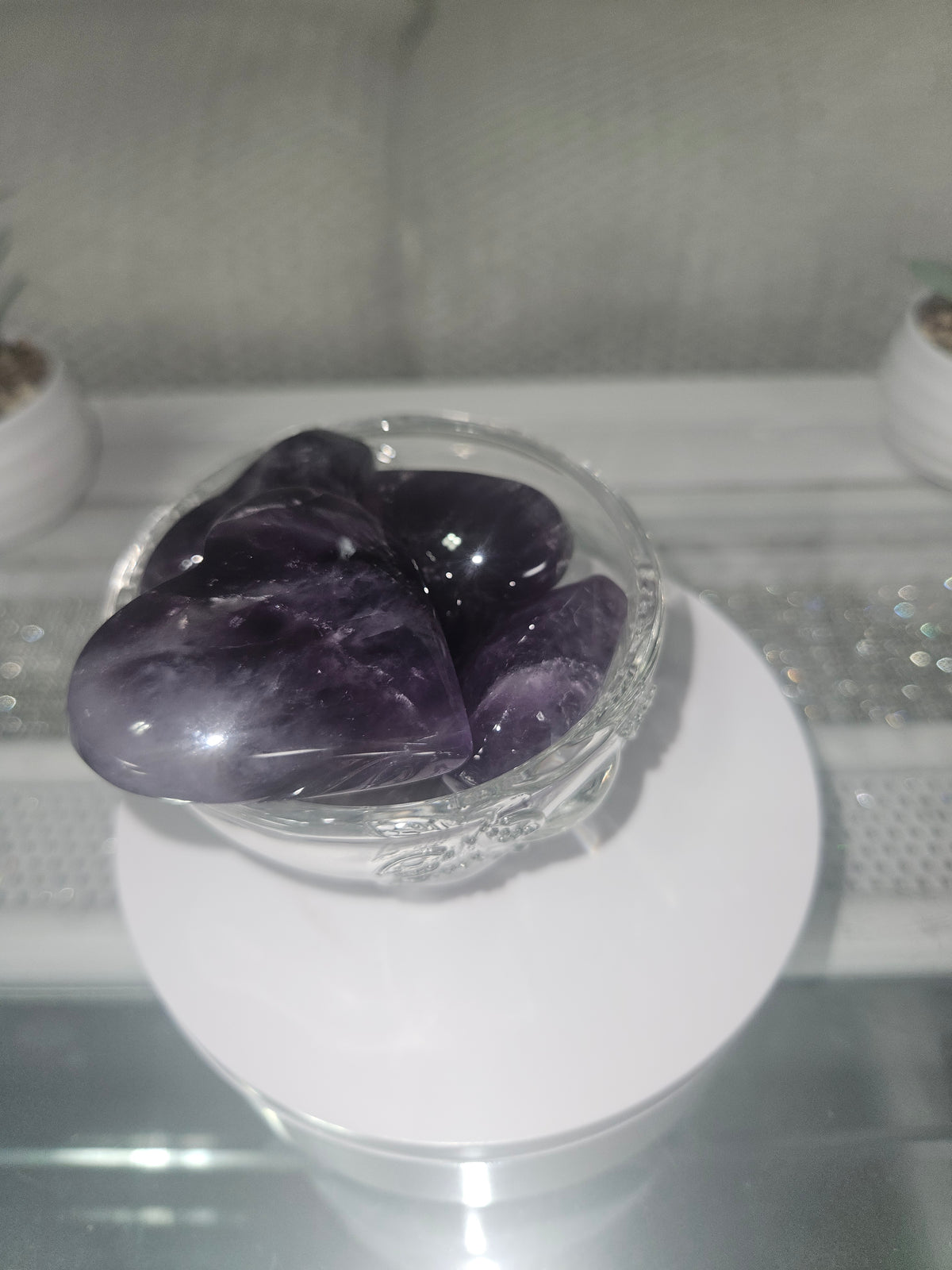 Amethyst Heart Tumbled Stones - Intuitively Chosen