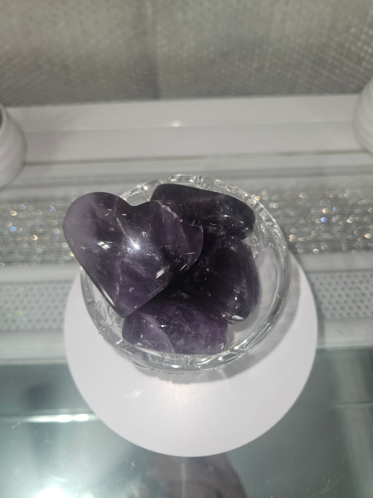 Amethyst Heart Tumbled Stones - Intuitively Chosen