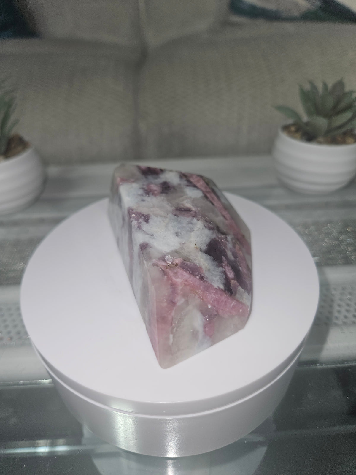 Natural Pink Tourmaline in Lepidolite Freeform