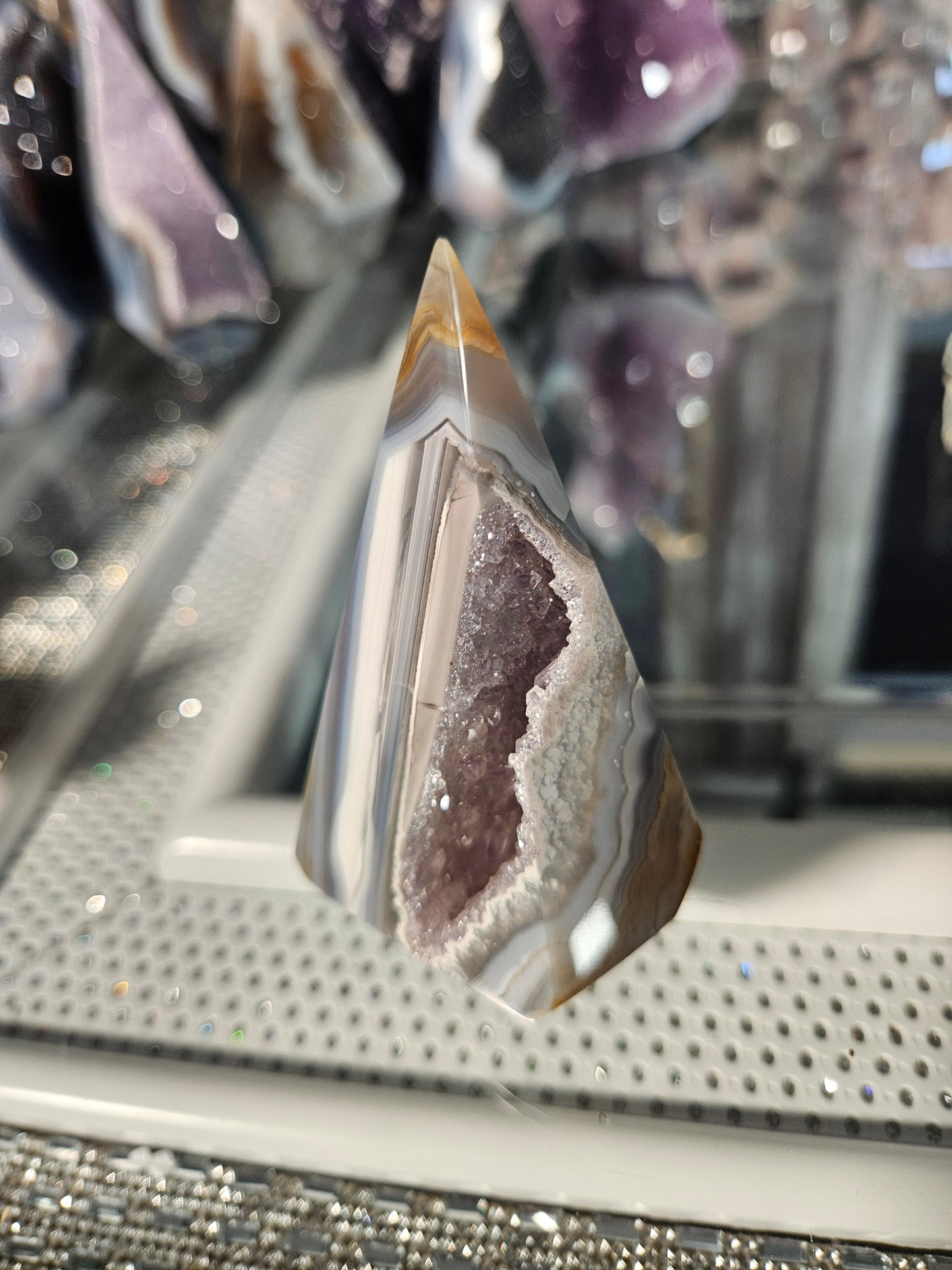 Agate Diamond with druzy