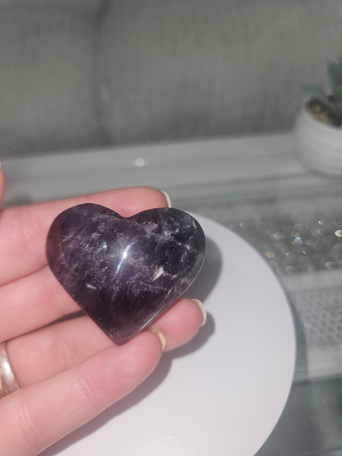 Amethyst Heart Tumbled Stones - Intuitively Chosen